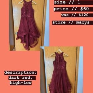 Macy’s Red Highlow Dress